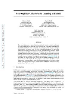 Near-Optimal Collaborative Learning in Bandits