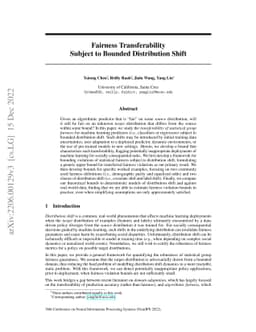 Fairness Transferability Subject to Bounded Distribution Shift