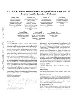 CASSOCK: Viable Backdoor Attacks against DNN in The Wall of
  Source-Specific Backdoor Defences