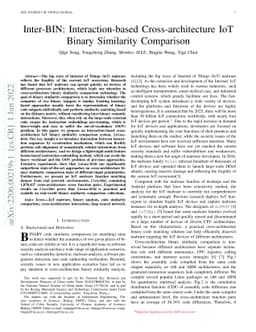 Inter-BIN: Interaction-based Cross-architecture IoT Binary Similarity
  Comparison