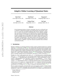 Adaptive Online Learning of Quantum States