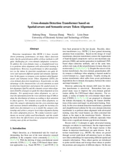 Cross-domain Detection Transformer based on Spatial-aware and
  Semantic-aware Token Alignment