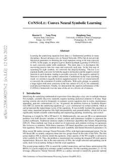 CoNSoLe: Convex Neural Symbolic Learning