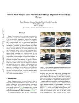 Efficient Multi-Purpose Cross-Attention Based Image Alignment Block for
  Edge Devices
