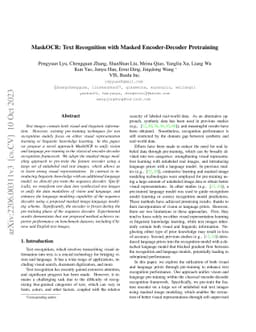 MaskOCR: Text Recognition with Masked Encoder-Decoder Pretraining