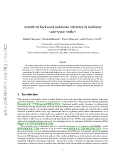 Amortized backward variational inference in nonlinear state-space models