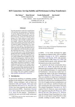 B2T Connection: Serving Stability and Performance in Deep Transformers