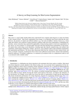 A Survey on Deep Learning for Skin Lesion Segmentation