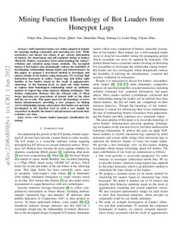 Mining Function Homology of Bot Loaders from Honeypot Logs
