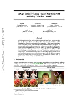 DiVAE: Photorealistic Images Synthesis with Denoising Diffusion Decoder