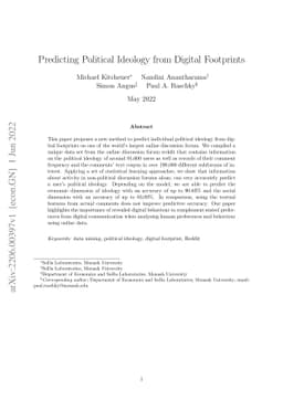 Predicting Political Ideology from Digital Footprints