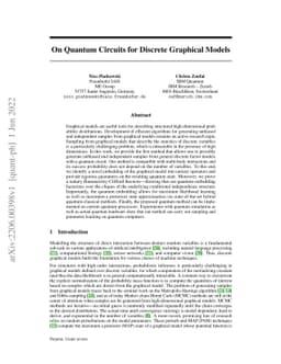 On Quantum Circuits for Discrete Graphical Models