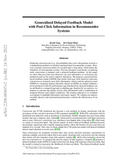 Generalized Delayed Feedback Model with Post-Click Information in
  Recommender Systems