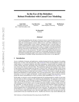 In the Eye of the Beholder: Robust Prediction with Causal User Modeling