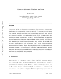 Open-environment Machine Learning