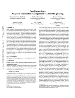 Good Intentions: Adaptive Parameter Management via Intent Signaling