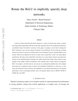 Rotate the ReLU to implicitly sparsify deep networks
