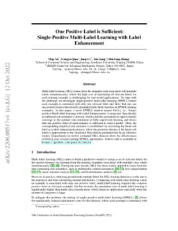 One Positive Label is Sufficient: Single-Positive Multi-Label Learning
  with Label Enhancement