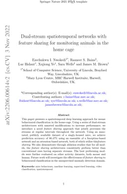 Dual-stream spatiotemporal networks with feature sharing for monitoring
  animals in the home cage