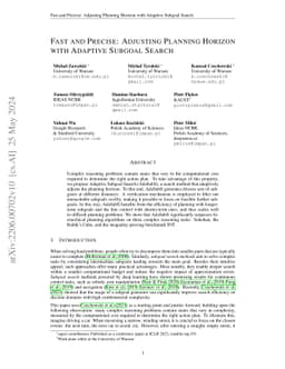 Fast and Precise: Adjusting Planning Horizon with Adaptive Subgoal
  Search