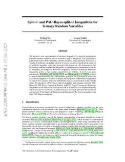 Split-kl and PAC-Bayes-split-kl Inequalities for Ternary Random
  Variables
