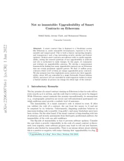 Not so immutable: Upgradeability of Smart Contracts on Ethereum