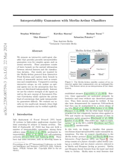 Interpretability Guarantees with Merlin-Arthur Classifiers
