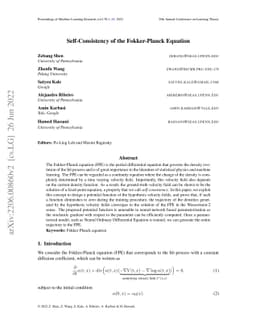Self-Consistency of the Fokker-Planck Equation