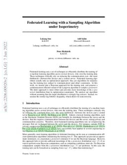 Federated Learning with a Sampling Algorithm under Isoperimetry