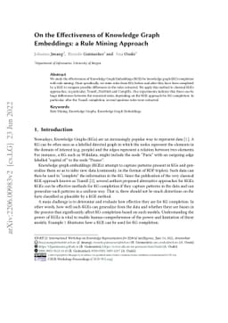 On the Effectiveness of Knowledge Graph Embeddings: a Rule Mining
  Approach