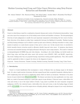 Machine Learning-based Lung and Colon Cancer Detection using Deep
  Feature Extraction and Ensemble Learning