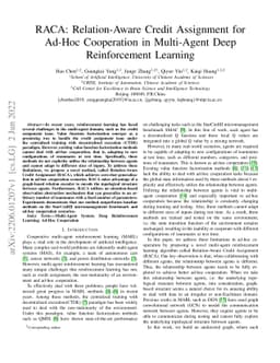 RACA: Relation-Aware Credit Assignment for Ad-Hoc Cooperation in
  Multi-Agent Deep Reinforcement Learning