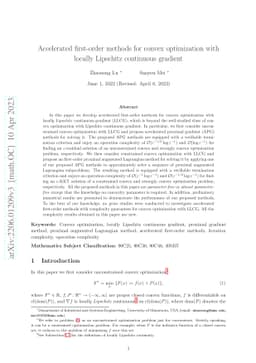 Accelerated first-order methods for convex optimization with locally
  Lipschitz continuous gradient