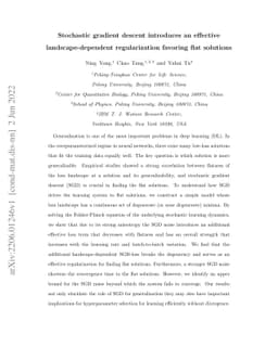 Stochastic gradient descent introduces an effective landscape-dependent
  regularization favoring flat solutions