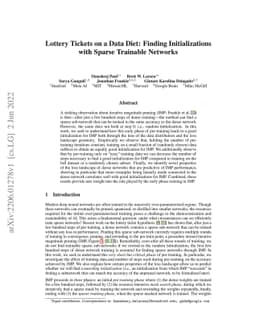 Lottery Tickets on a Data Diet: Finding Initializations with Sparse
  Trainable Networks