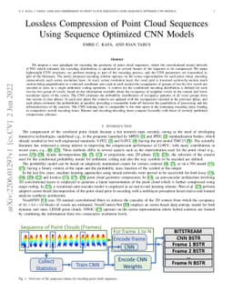 Lossless Compression of Point Cloud Sequences Using Sequence Optimized
  CNN Models