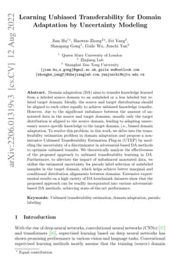 Learning Unbiased Transferability for Domain Adaptation by Uncertainty
  Modeling