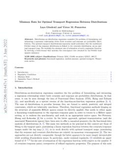 Minimax Rate for Optimal Transport Regression Between Distributions