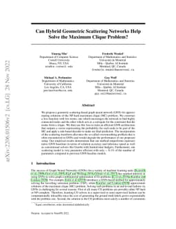 Can Hybrid Geometric Scattering Networks Help Solve the Maximum Clique
  Problem?