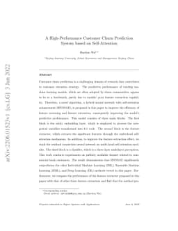 A High-Performance Customer Churn Prediction System based on
  Self-Attention