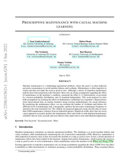 Prescriptive maintenance with causal machine learning