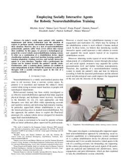 Employing Socially Interactive Agents for Robotic Neurorehabilitation
  Training