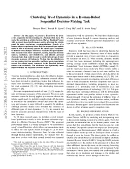 Clustering Trust Dynamics in a Human-Robot Sequential Decision-Making
  Task