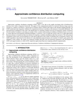 Approximate confidence distribution computing