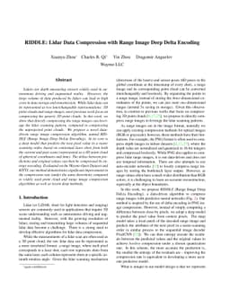 RIDDLE: Lidar Data Compression with Range Image Deep Delta Encoding