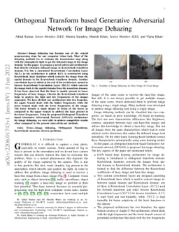 Orthogonal Transform based Generative Adversarial Network for Image
  Dehazing