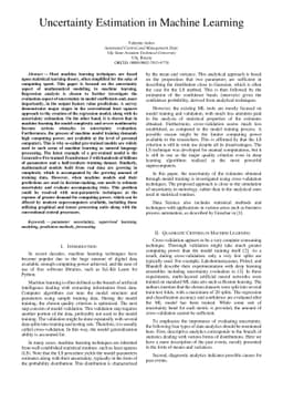 Uncertainty Estimation in Machine Learning