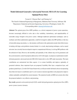 Model-Informed Generative Adversarial Network (MI-GAN) for Learning
  Optimal Power Flow