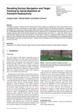 Receding Horizon Navigation and Target Tracking for Aerial Detection of
  Transient Radioactivity