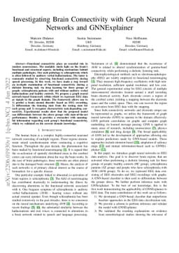 Investigating Brain Connectivity with Graph Neural Networks and
  GNNExplainer